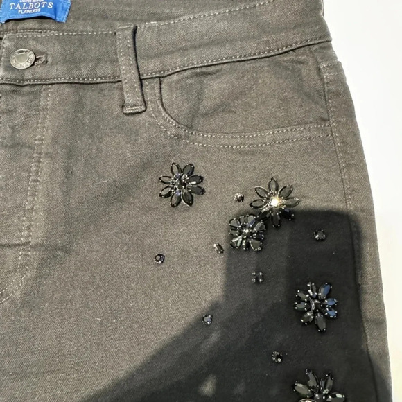 Talbots Limited Edition Flawless Black Embellished Slim Ankle Pants - Picture 7 of 10